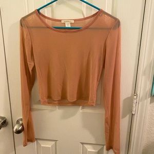 Sheer nude stretchy crop top from Bozzolo